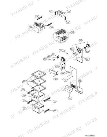 Взрыв-схема холодильника Aeg Electrolux S85616SK - Схема узла Internal parts freezer
